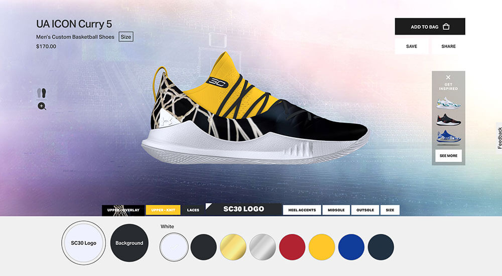 Under Armour customizer screenshot