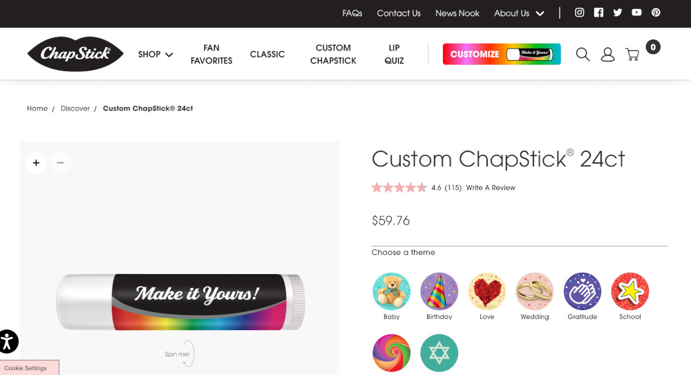 Chapstick Label Customizer - Spectrum